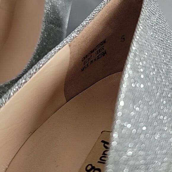 Paul Green Beth Pointed Toe Pump In Silver Sparkle New without box - Picture 9 of 10